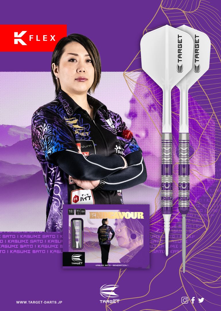 TARGET JAPAN KASUMI SATO ENDEAVOR GEN 1 90% 22.5G SP STEEL TIP DART
