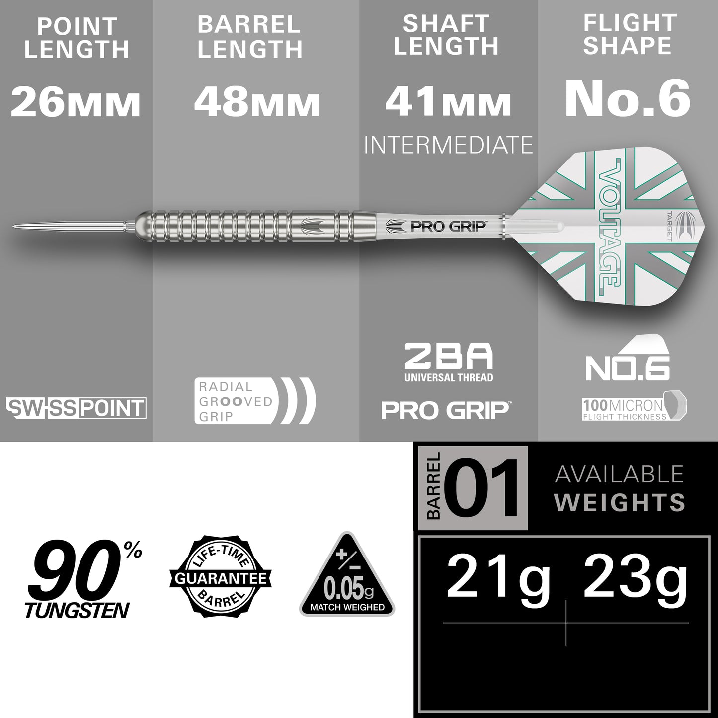 TARGET ROB CROSS G1 *SP* 90% STEEL TIP DARTS