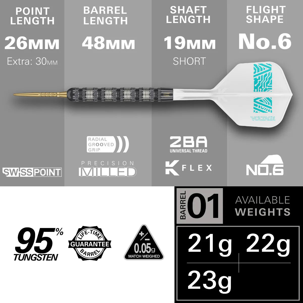 TARGET ROB CROSS 95K SP STEEL TIP DARTS