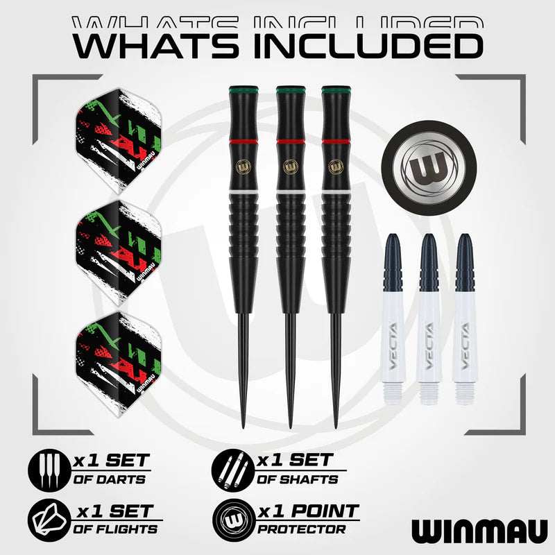 WINMAU PETER WACHIURI 22G 90% STEEL TIP DARTS