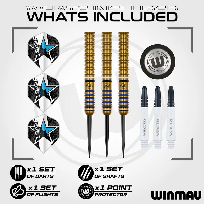 WINMAU RYAN BRANLEY 23G 90% STEEL TIP DARTS