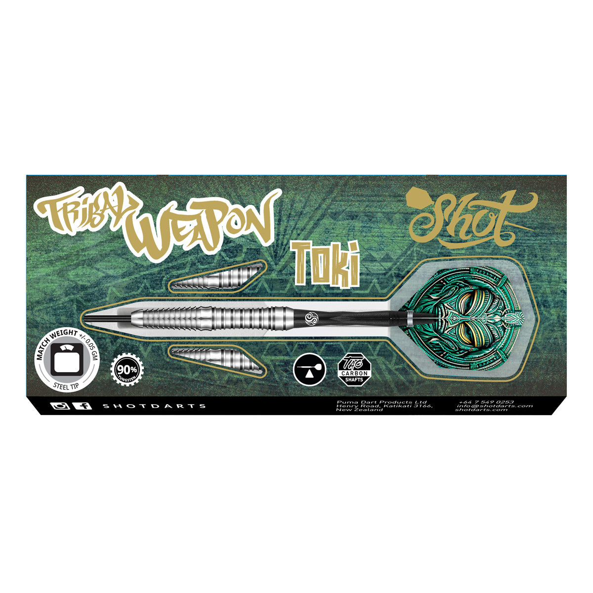 SHOT TRIBAL WEAPON TOKI 23G 90% STEEL TIP DARTS
