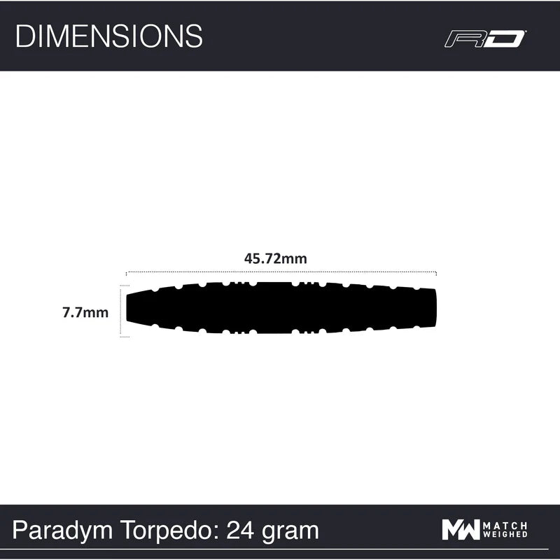 RED DRAGON PARADYM - TORPEDO 90% STEEL TIP DARTS