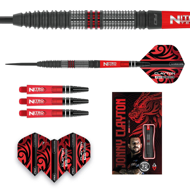 RED DRAGON JONNY CLAYTON HIRAETH 90% STEEL TIP DARTS