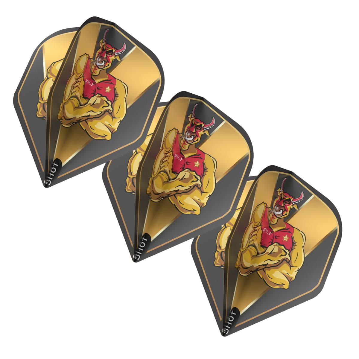 SHOT MICHAEL SMITH BULLY BOY GOLD DART FLIGHT SET - STANDARD
