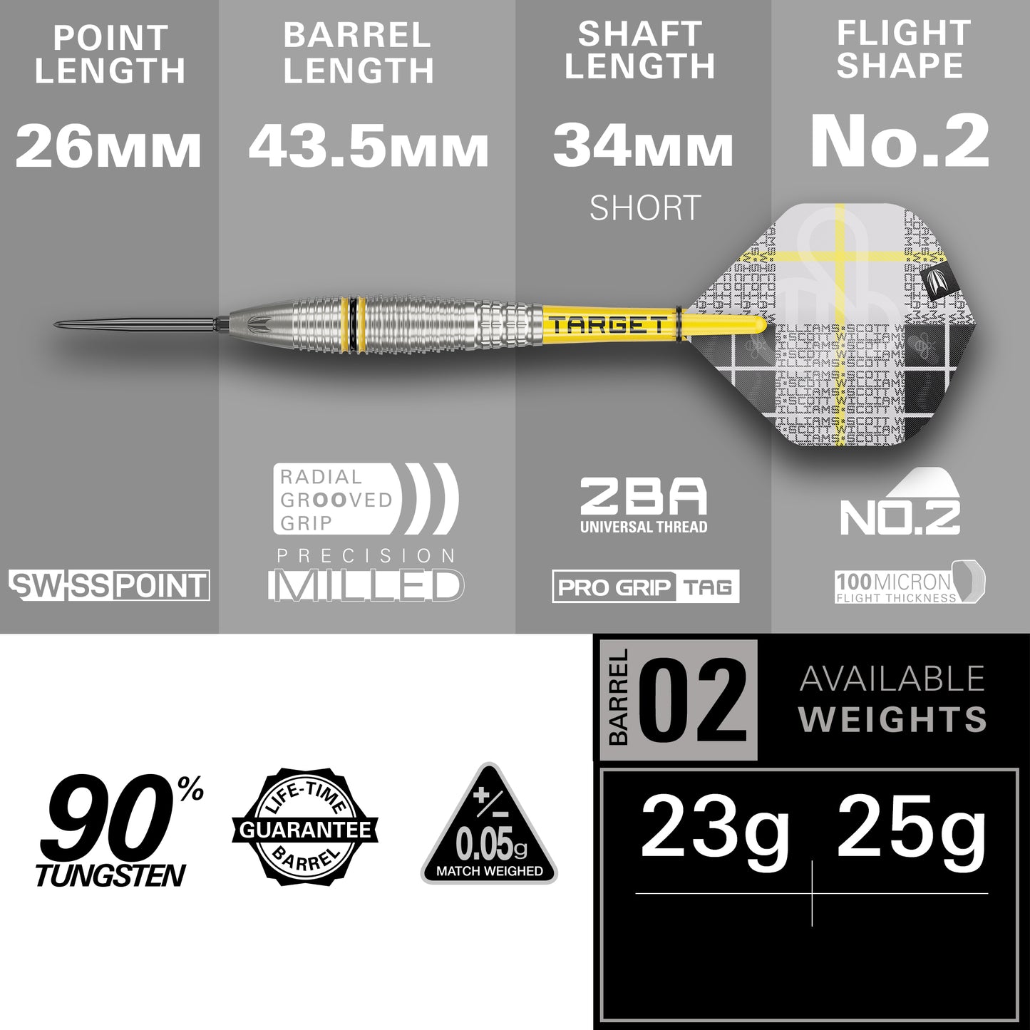TARGET SCOTT WILLIAMS G2 SP STEEL TIP DARTS