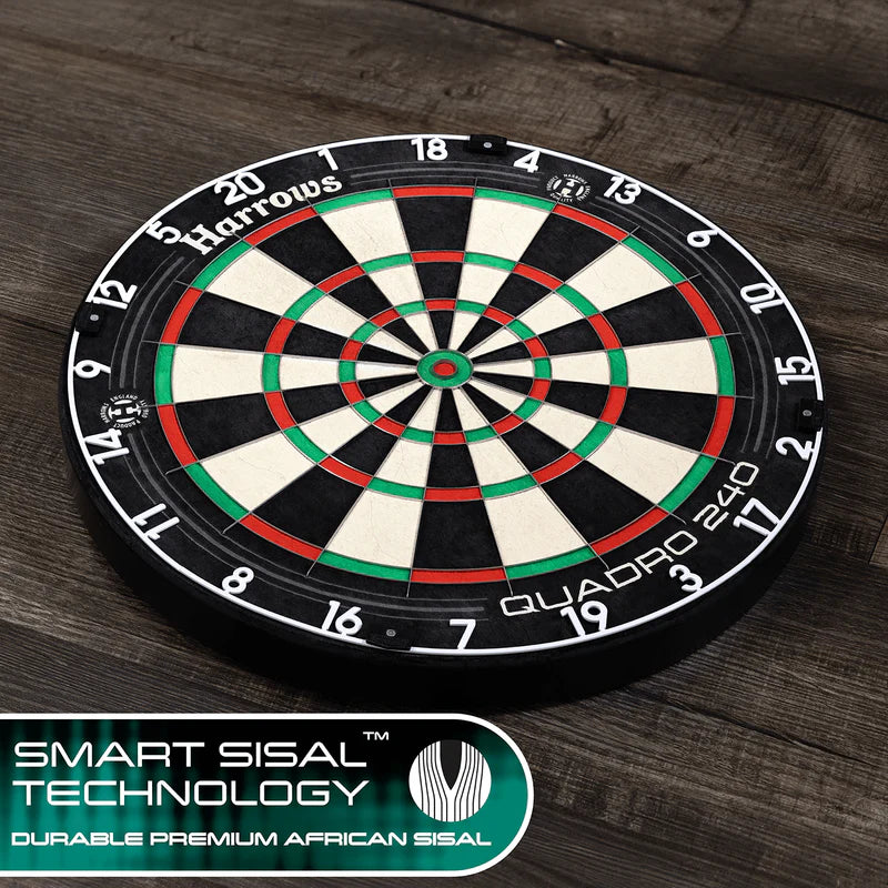 HARROWS QUADRO 240 DARTBOARD - PROFESSIONAL - AFRICAN SISAL