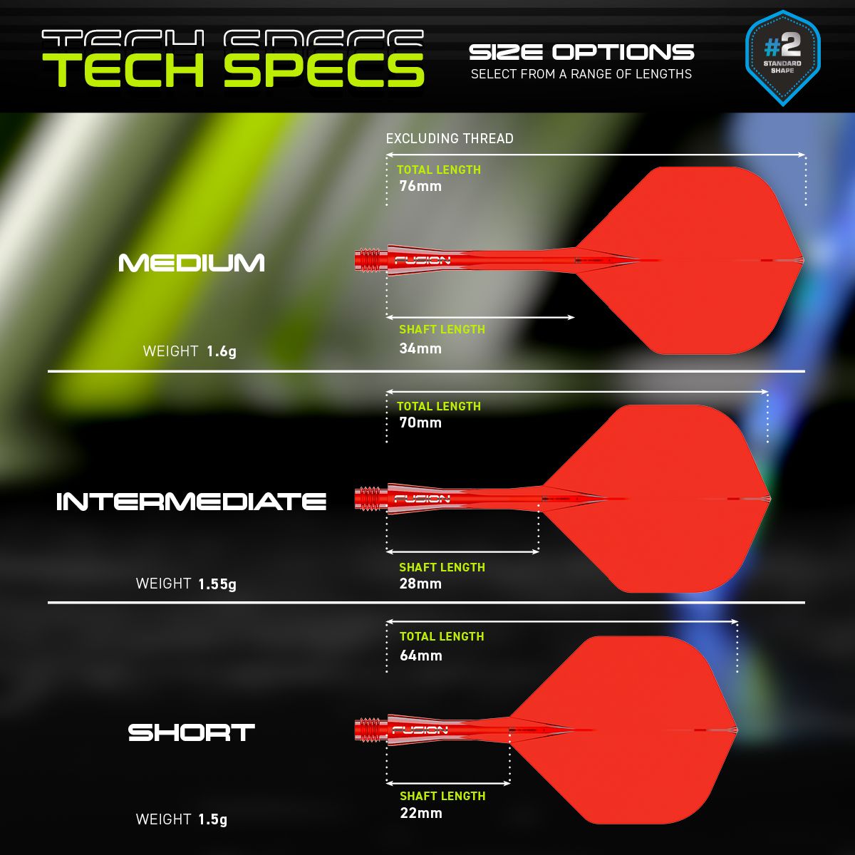 WINMAU FUSION NO.2 INTEGRATED FLIGHT SYSTEM - RED