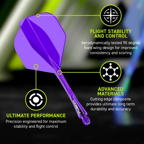 WINMAU FUSION NO.2 INTEGRATED FLIGHT SYSTEM - PURPLE