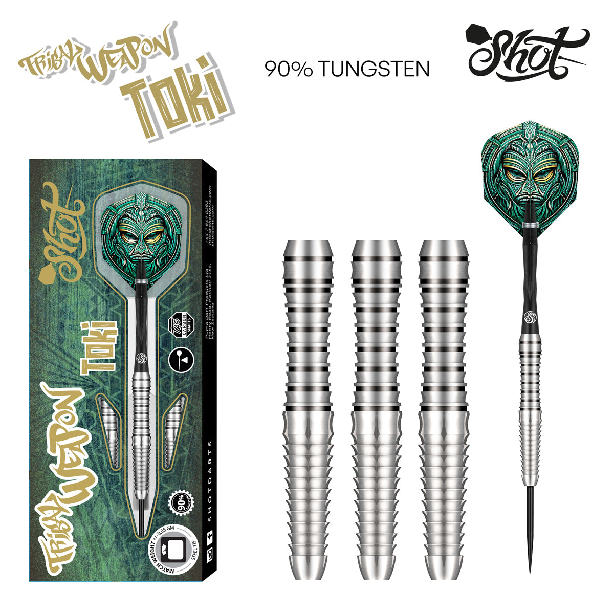 SHOT TRIBAL WEAPON TOKI 23G 90% STEEL TIP DARTS
