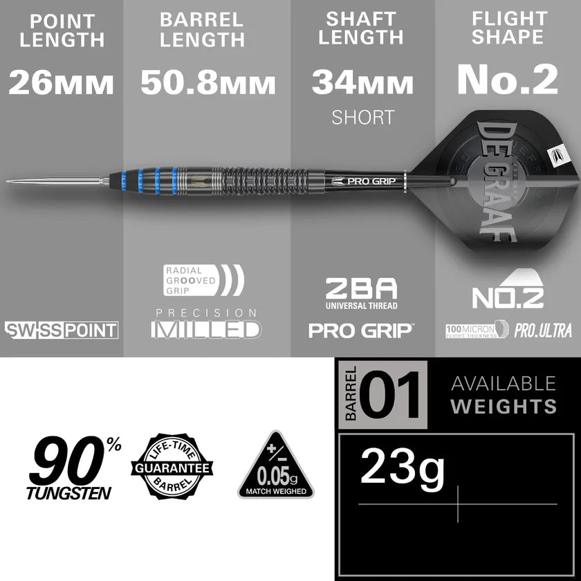 TARGET JEFFREY DE GRAAF SP G1 23G STEEL TIP DARTS
