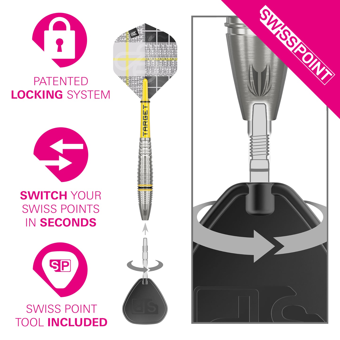 TARGET SCOTT WILLIAMS G2 SP STEEL TIP DARTS