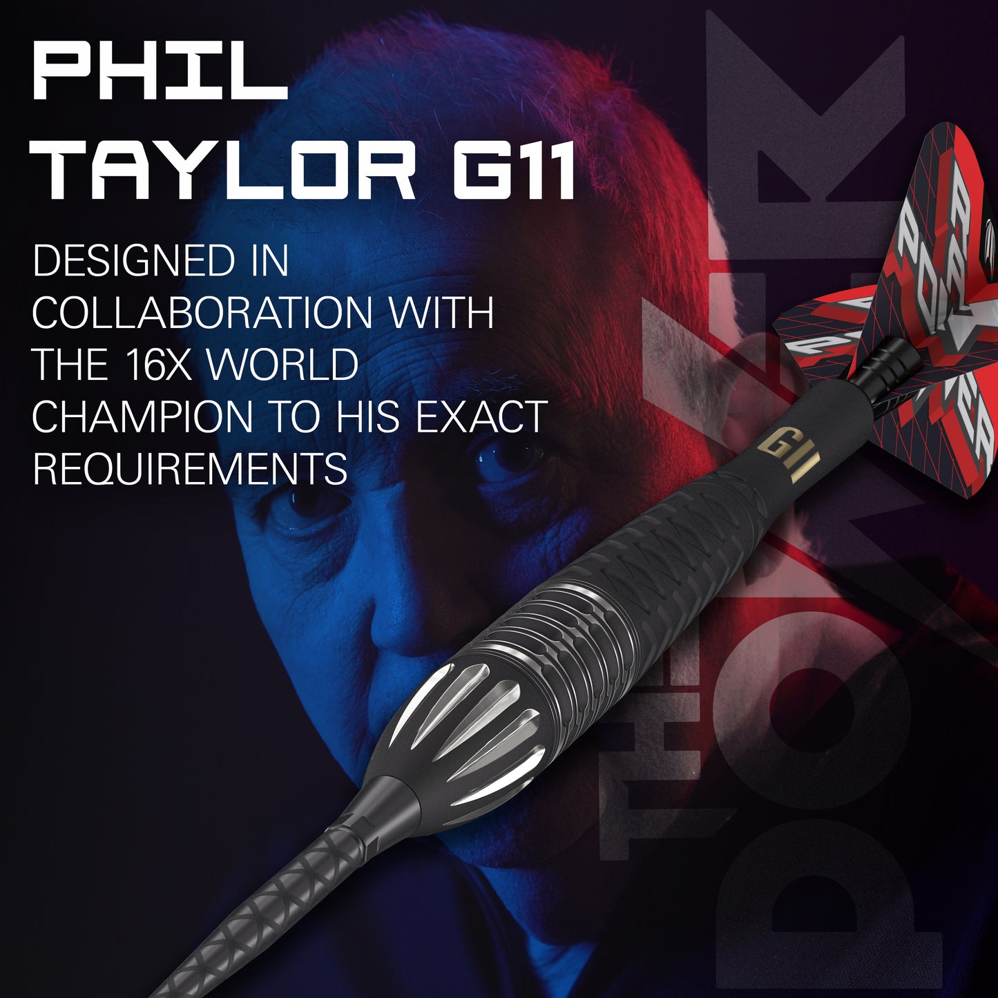 PHIL TAYLOR RAW POWER G11 95% SP STEEL TIP DART