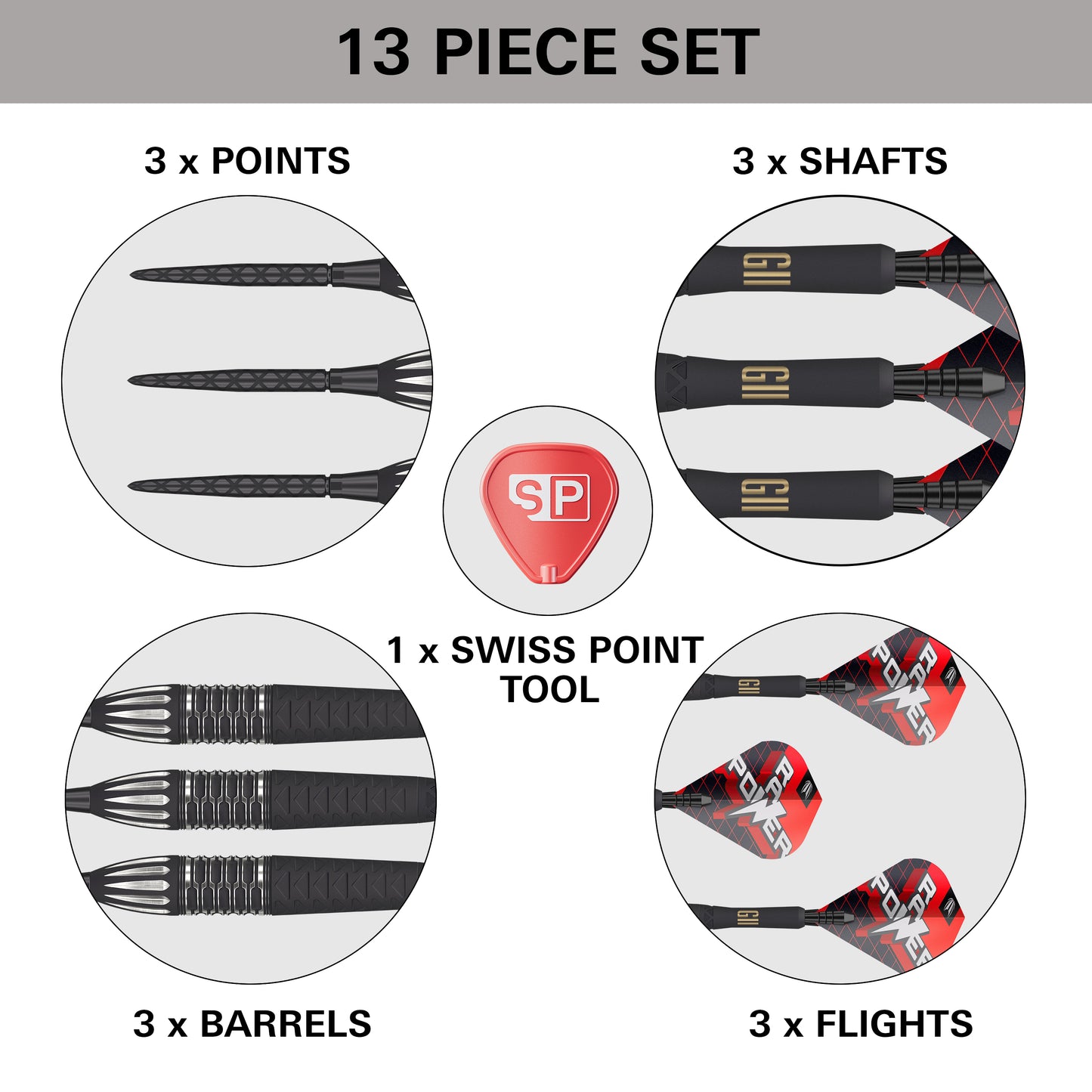 PHIL TAYLOR RAW POWER G11 95% SP STEEL TIP DART