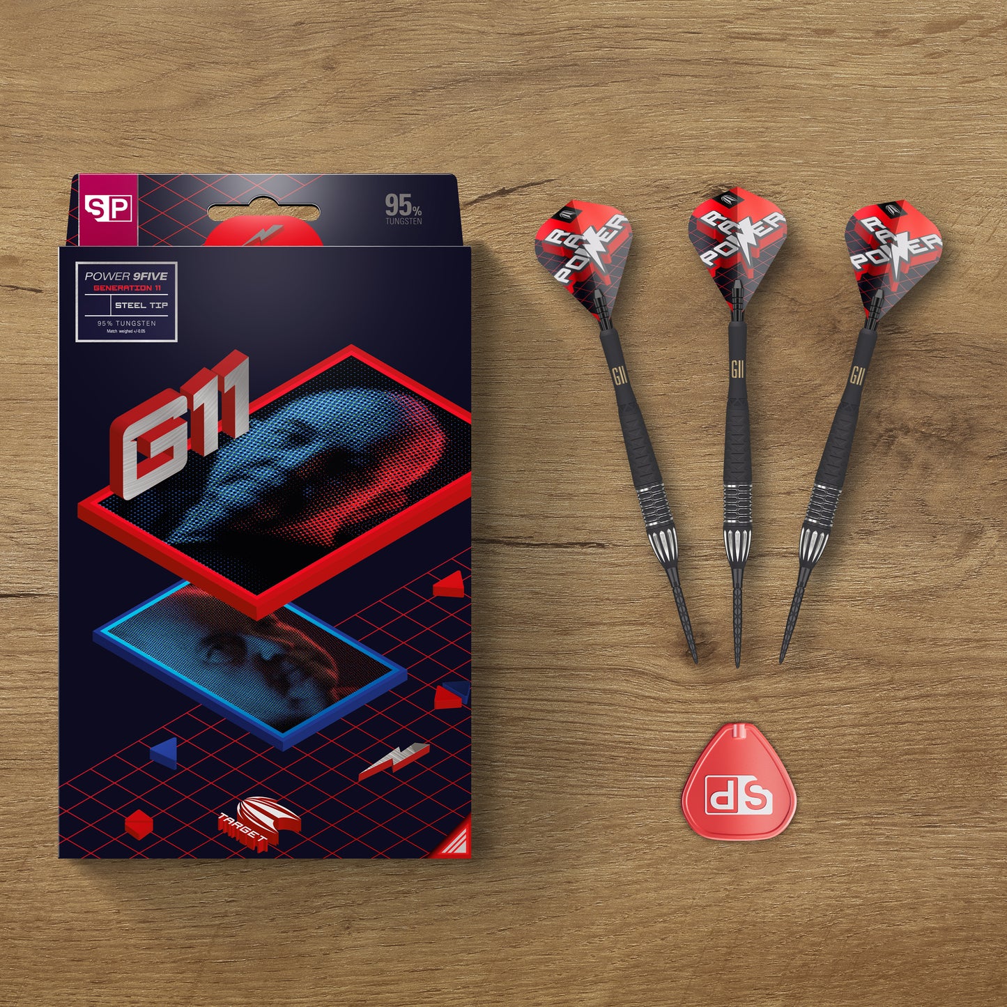 PHIL TAYLOR RAW POWER G11 95% SP STEEL TIP DART