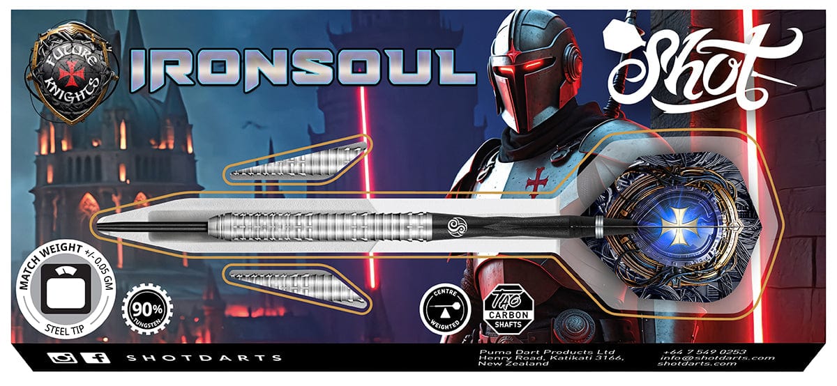SHOT FUTURE KNIGHTS IRONSOUL 90% STEEL TIP DARTS