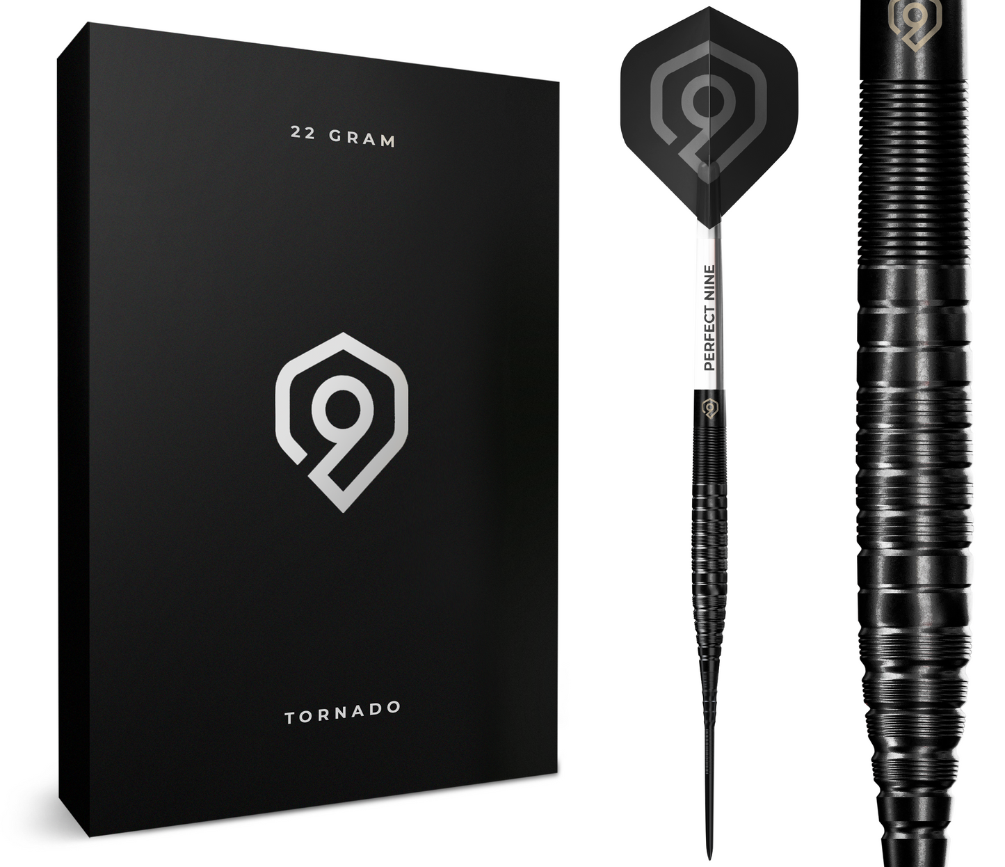 PERFECT NINE TORNADO BLACKOUT 90% STEEL TIP DARTS 22G 24G