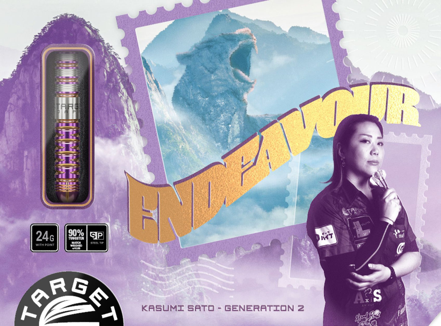 TARGET JAPAN KASUMI SATO ENDEAVOR GEN 2 90% SP STEEL TIP DARTS