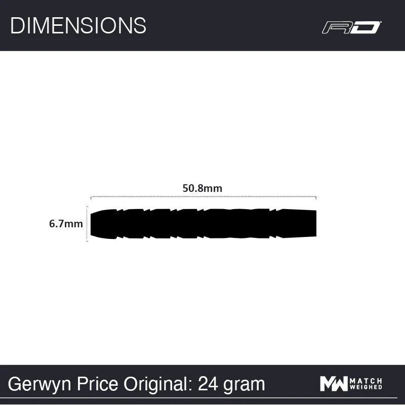 RED DRAGON GERWYN PRICE BLUE ORIGINALS 90% STEEL TIP DARTS