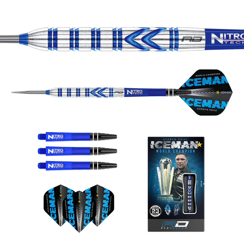 RED DRAGON GERWYN PRICE BLUE ORIGINALS 90% STEEL TIP DARTS