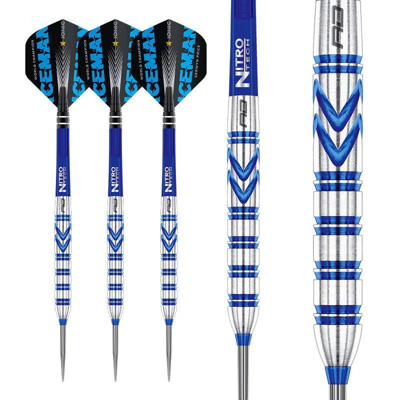 RED DRAGON GERWYN PRICE BLUE ORIGINALS 90% STEEL TIP DARTS