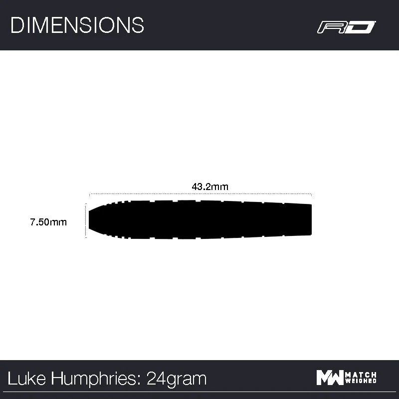 RED DRAGON LUKE HUMPHRIES TX1 PIONEER 90% STEEL TIP DARTS