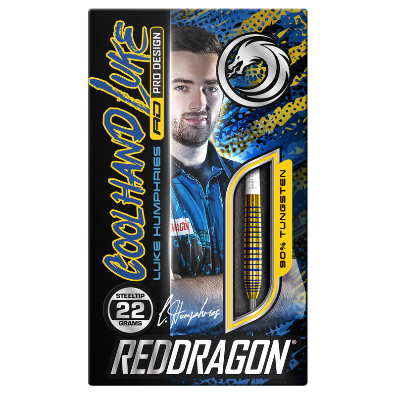 RED DRAGON LUKE HUMPHRIES TX3 GOLD S.E. 90% STEEL TIP DARTS
