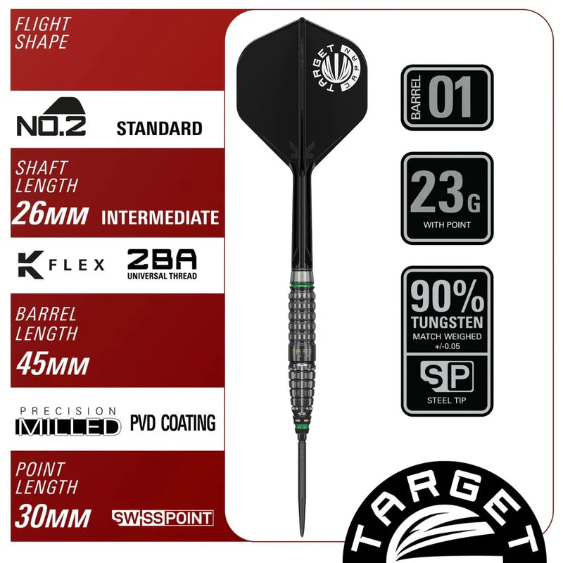 TARGET JAPAN AKITO YAMAGATA PRIME SERIES SCREAM GEN 2 90% SP STEEL TIP DARTS