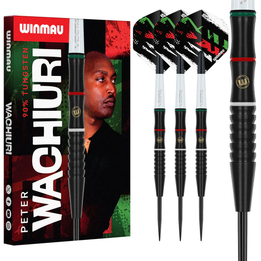 WINMAU PETER WACHIURI 22G 90% STEEL TIP DARTS