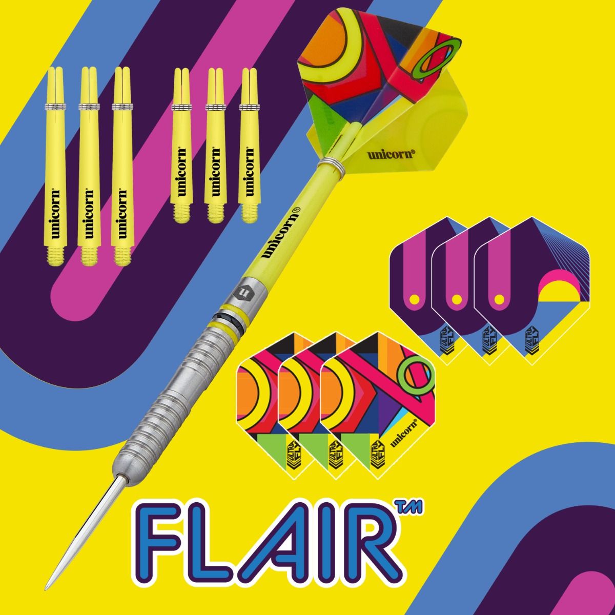 UNICORN FLAIR 3 80% TUNGSTEN DARTS SET