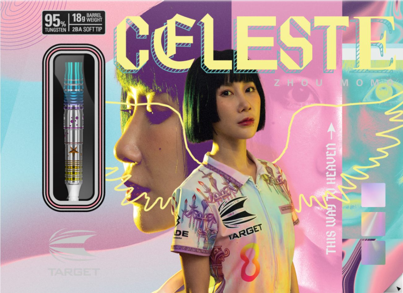 TARGET JAPAN ZHOU MOMO CELESTE GEN 1 95% 20G SP STEEL TIP DARTS