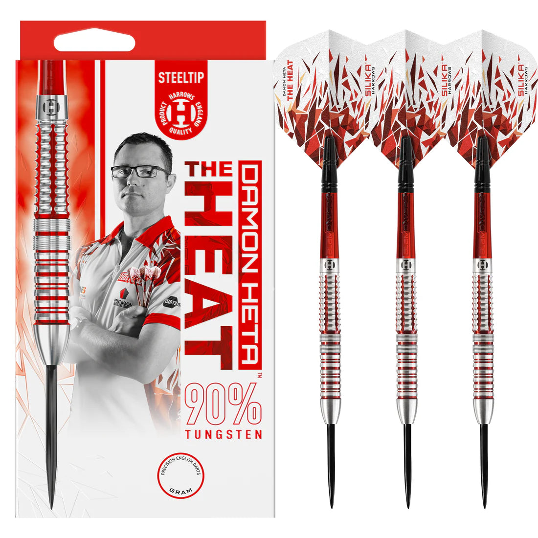 HARROWS DAMON HETA 90% SERIES 2 STEEL TIP DARTS