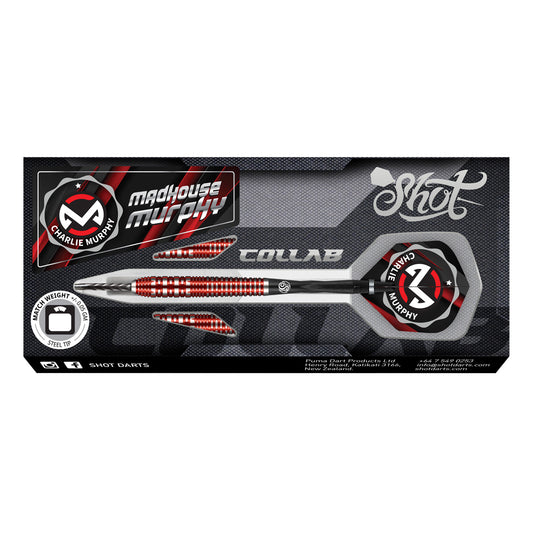 SHOT COLLAB PRO SERIES CHARLIE MURPHY 23G 90% STEEL TIP DARTS