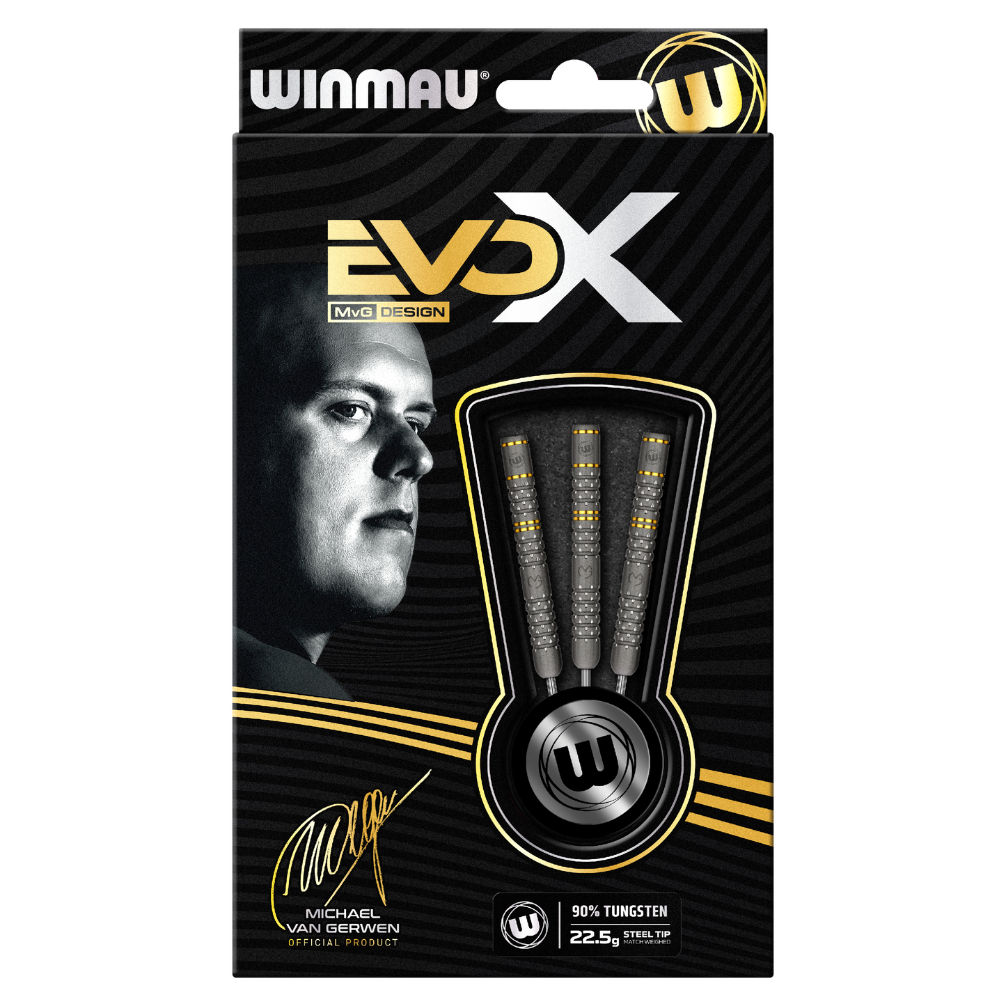 WINMAU MVG EVO X 22.5G 90% STEEL TIP DARTS