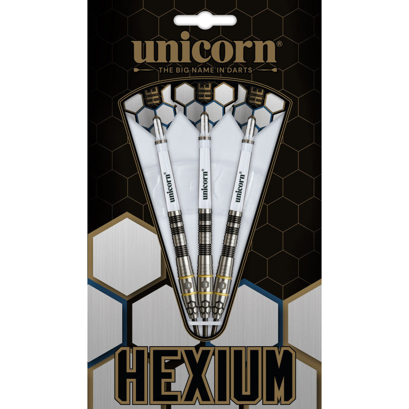 UNICORN HEXIUM 90% STEEL TIP DARTS - STYLE 1