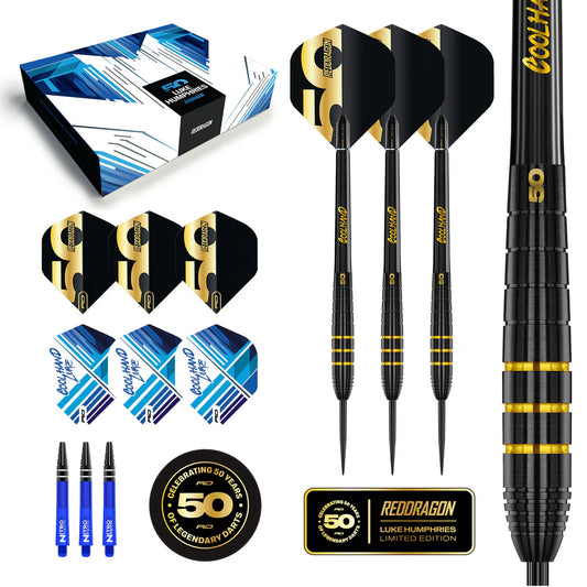 RED DRAGON LUKE HUMPHRIES 22G 90% 50 YEAR PLAYER EDITION DARTS BOX