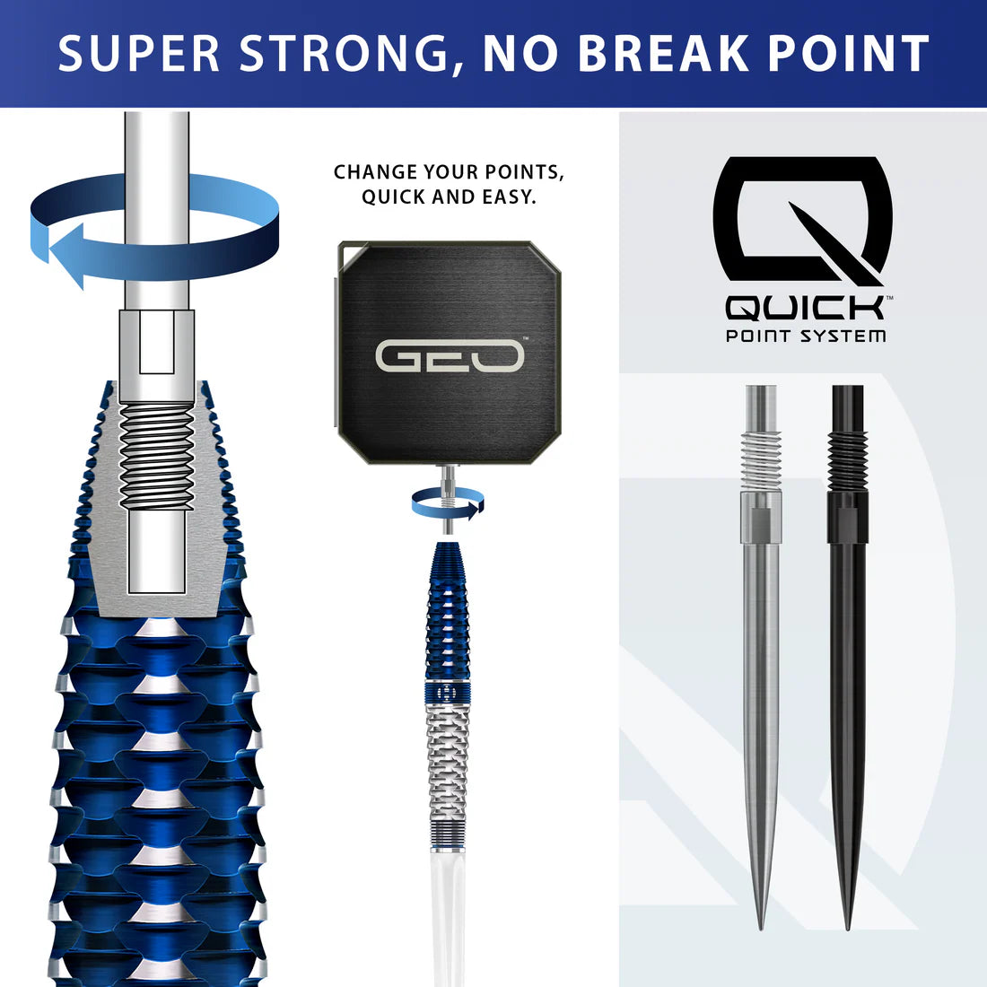 HARROWS GEO 02 90% QUICK POINT STEEL TIP DARTS