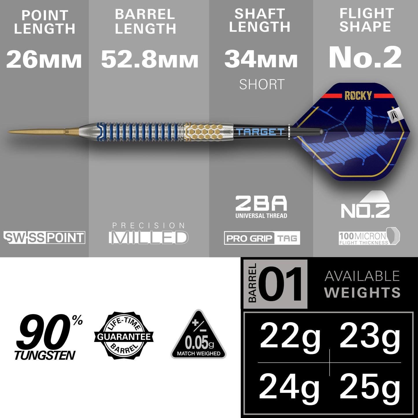 TARGET JOSH ROCK G1 SP 90% STEEL TIP DARTS