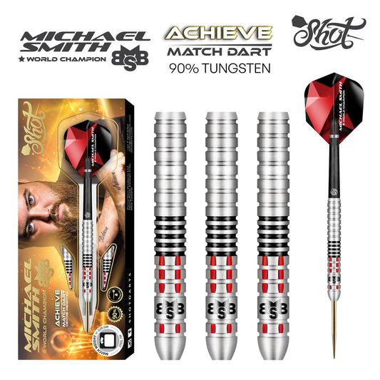 SHOT MICHAEL SMITH ACHIEVE 90% STEEL TIP DARTS