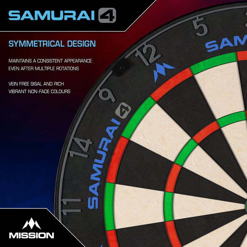 MISSION SAMURAI 4 PROFESSIONAL KNIFE WIRE DARTBOARD GRAPHITE EDITION