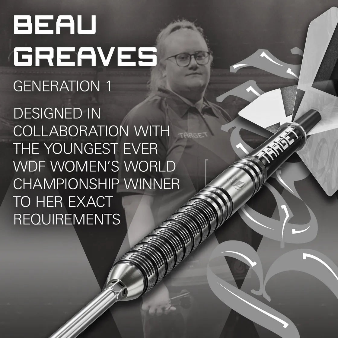 TARGET DARTS BEAU GREAVES G1 90% SP STEEL TIP DARTS