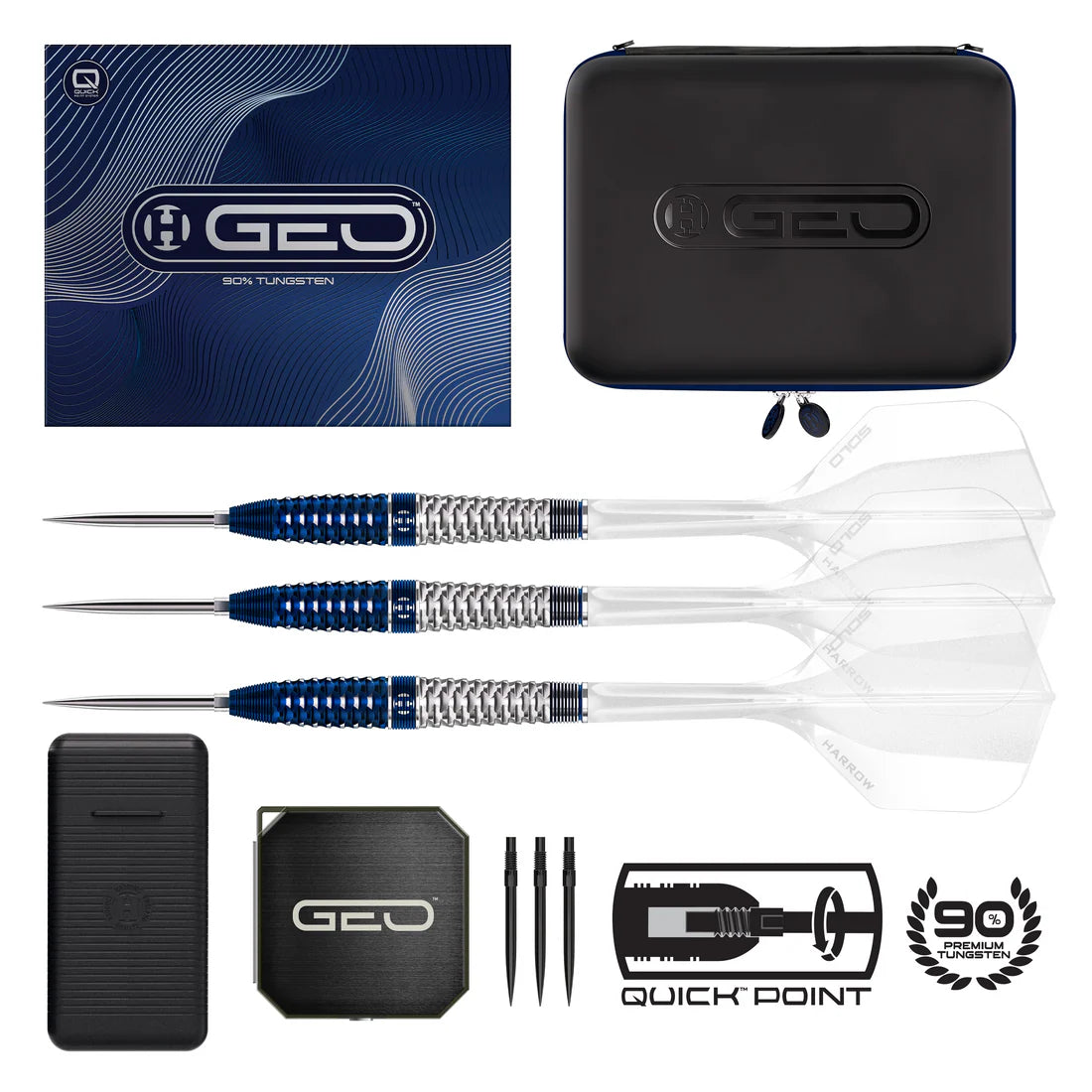 HARROWS GEO 02 90% QUICK POINT STEEL TIP DARTS