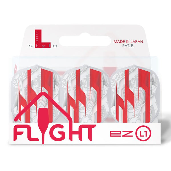 L-STYLE EZ L1 MAMO SERIES WHITE CLEAR WHITE DART FLIGHTS