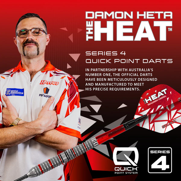 HARROWS DAMON HETA 90% SERIES 4 QUICK POINT STEEL TIP DARTS