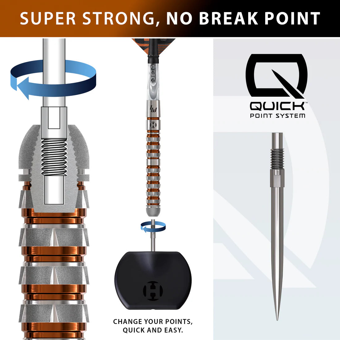 HARROWS LUKE WOODHOUSE 90% SERIES 3 QUICK POINT STEEL TIP DARTS