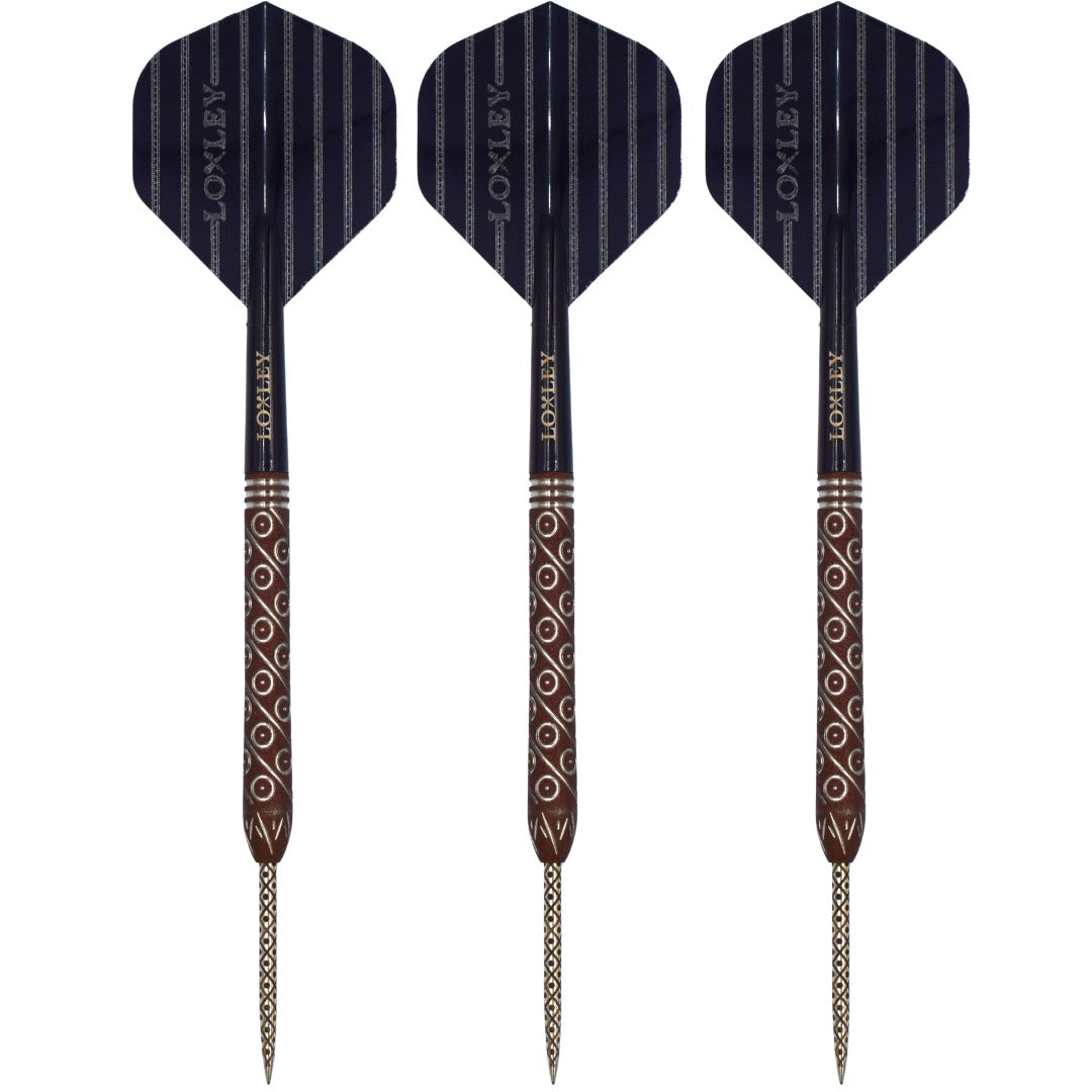 LOXLEY KRAKEN’S REVENGE LIMITED 'BRONZE' EDITION 23G 90% STEEL TIP DARTS CLOSEUP