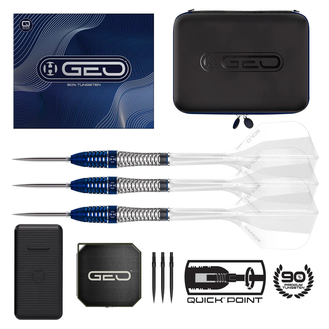 HARROWS GEO 03 90% QUICK POINT STEEL TIP DARTS