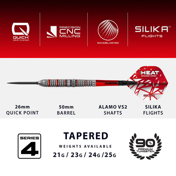 HARROWS DAMON HETA 90% SERIES 4 QUICK POINT STEEL TIP DARTS