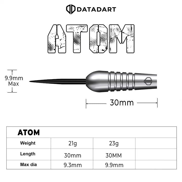 DATADART ATOM 90% TUNGSTEN STEEL TIP DARTS