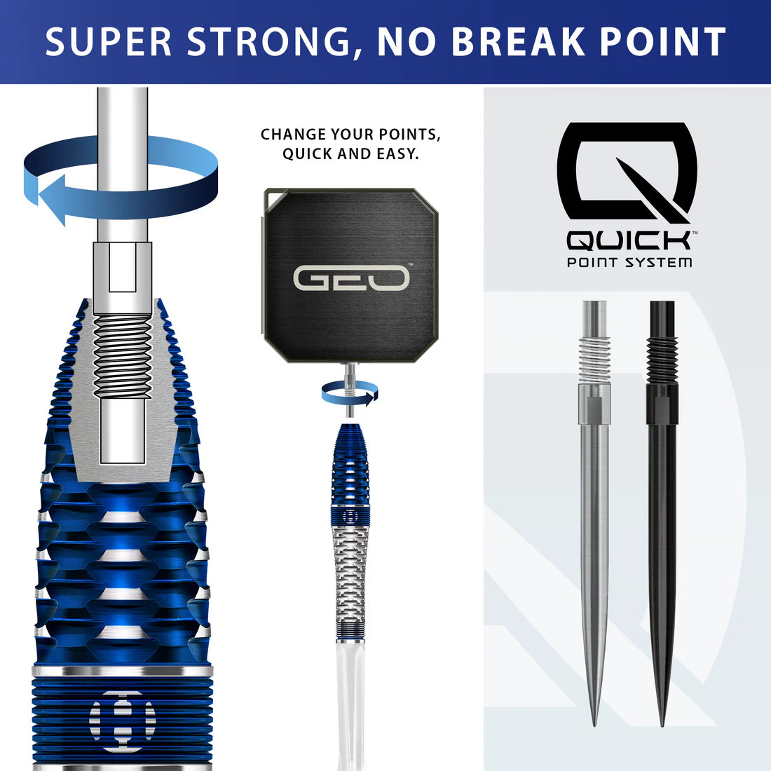 HARROWS GEO 03 90% QUICK POINT STEEL TIP DARTS